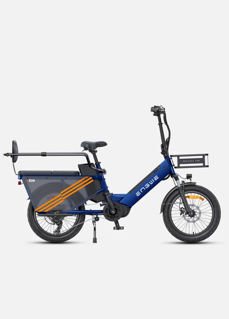 ENGWE LE20 Vélo Cargo BLEU Batterie Unique Passagers